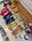10 options Deer Skin Leather Hoop Earrings – 6.5" – Final Edition – USA Made