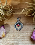 Naja Pendant with Dark Red & Purple Spiny Oyster – Sterling Silver – Native Made by KB