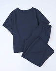 Textured Top and Pants Set