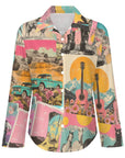 Baha Ranch Wanted Retro Pop Western Vintage Button Up Shirt