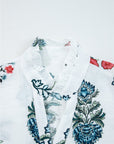 Floral Frilled V-Neck Long Sleeve Buttoned Shirt