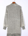 Plaid Open Front Long Cardigan