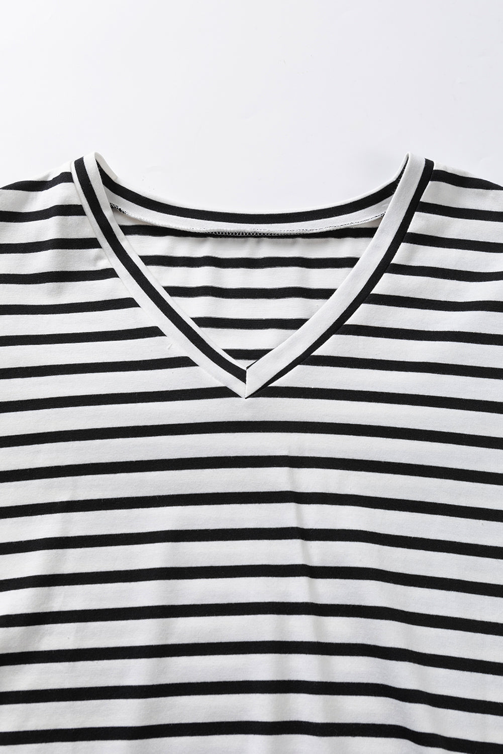 Ramona Stripe V Neck Petal Sleeve Plus Size Top