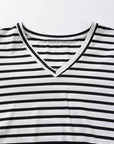 Ramona Stripe V Neck Petal Sleeve Plus Size Top