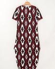 Western Aztec T-Shirt Maxi Dress