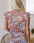 Elowen Floral Flutter Sleeve Blouse Top