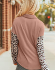 Journee Leopard Ribbed Casual Shacket