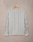 Scarlett Lace Pointelle Knit Sweater