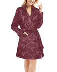 Burgundy Longhorn Women's Western Bath Robe