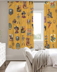 Vintage Cowboy Collage Western Curtains 52" x 63" Made in America