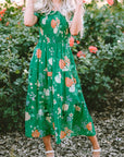 Floral Smocked Tiered Midi Dress