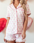 Bow Top and Shorts Pajama Set