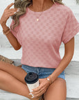 Checker Textured Short Sleeve T-Shirt