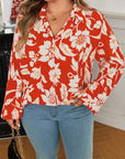 Plus Size Floral Button-Up Shirt