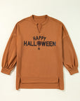 Sequin Happy Halloween Long Sleeve Top