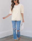 Frankie Eyelet Embroidered Casual Blouse