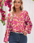 Alyssa Floral Buttoned Loose Fit Shirt