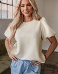 Aliya Textured Puff Sleeve Top
