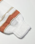 Maggie Striped Knit Puff Sleeve Casual Sweater