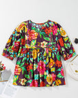 Adhara Flower Embroidered Trim Half Sleeve Blouse