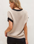 Inaya Beige Batwing Sleeve Sweater Top