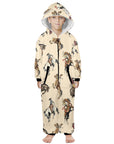 Vintage Cowgirl Big Kid Hooded Onesie Pajamas