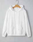 Magnolia Cable Lattice Texture Kangaroo Pocket Hoodie