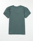 Heathered Petal Sleeve V-Neck T-Shirt