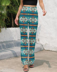 Teal Aztec Flare Pants