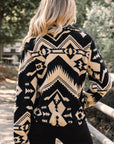 Western Aztec Fleece Half Zip Sweatshirt