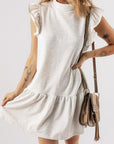 Baylor Flutter Sleeve Crew Neck Shift Dress