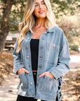 Denim Patch Pocket Side-Tie Jacket