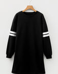 Varsity Stripe Long Sleeve Sweatshirt Dress