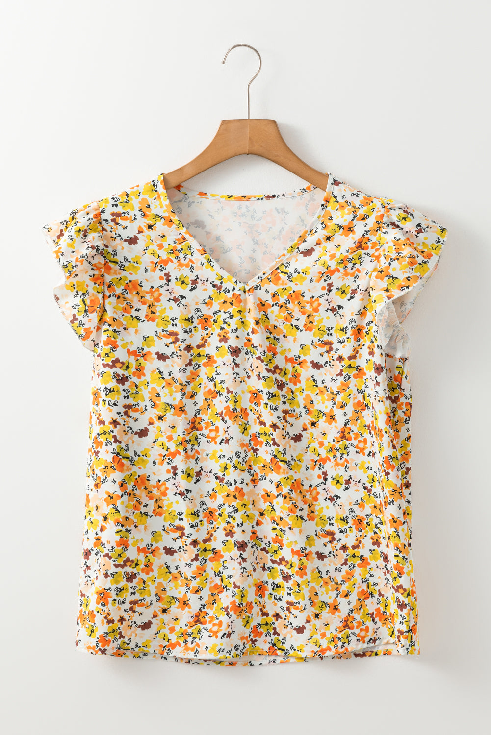 Mikayla Floral Ruffled Sleeveless Tank Top