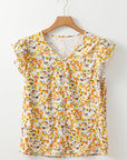 Mikayla Floral Ruffled Sleeveless Tank Top
