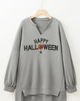 Sequin Happy Halloween Long Sleeve Top