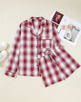 Plaid Shirt and Shorts Lounge Set