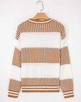 Stripe Patchwork Drop Shoulder Sweater