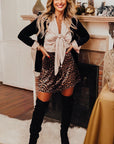 Leopard Tiered Patchwork Mini Skirt