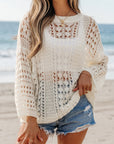 Francesca Hollow Out Knit Bracelet Sleeve Sweater