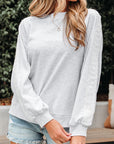 Peyton Lace Patchwork Raglan Sleeve Crew Neck Sweatshirt