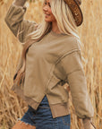 TatumFuzzy Sherpa Splicing Pullover Sweatshirt