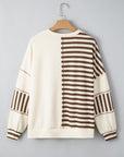 Ariana Stripe Stitched Oversized Sweatshirt