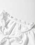 Embroidered Eyelet Ruffle Trim Blouse