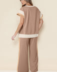 Colorblock Cap Sleeve Tee and Pants Set