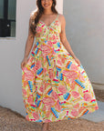 Jennifer Spaghetti Strap Piping Detail Maxi Dres