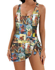 Vintage Cowboy Skirted Swimsuit
