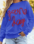 GAME DAY Tinsel Drop Shoulder Sweatshirt