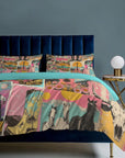 Baha Ranch Retro Pop Western 3-Piece Bedding Set (1 Duvet Cover + 2 Pillow Shams) – 102"×90"