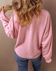 Camille Ribbed Knit Collared Henley Top
